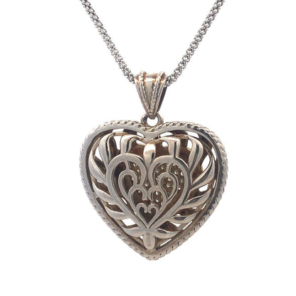 Designer Italy 925 Sterling Silver Pave Diamond Heart Adjustable Lariat Necklace