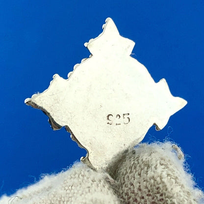 Estate 925 Sterling Silver Garnet Bead Work Artisan January Occasion Earrings