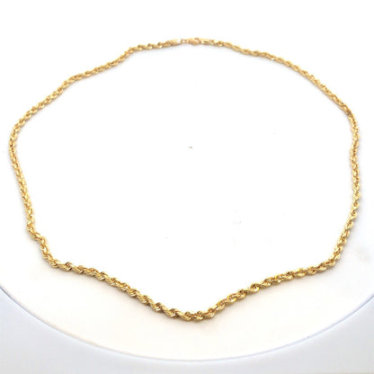 Designer RCI 14K Yellow Gold 20" 3 mm Rope Layering Chain Necklace