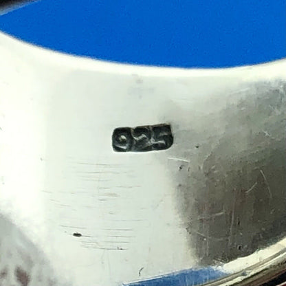 Stunning Sterling Silver 925 Engraved Floral Vine Fleur De Lis Cigar Ring Size 8