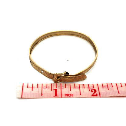 Antique Walter E Hayward WEH 12K Gold Filled Floral Detail Buckle Cuff Bracelet