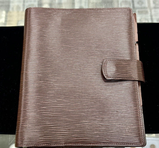 Louis Vuitton Epi Brown Leather Large Ring Agenda Diary Binder Calendar Planner