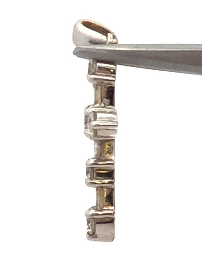 18K White Gold Round & Baguette Diamond Encrusted Religious Cross Pendant