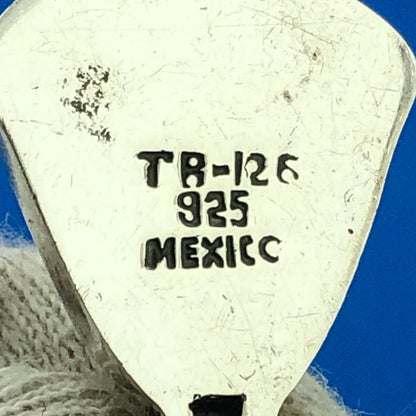 Estate Taxco TR-126 Sterling Silver 925 Oval Red Carnelian Triangle Drop Pendant