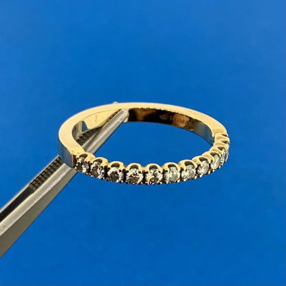 Romance 18K Yellow Gold Diamond Wedding Anniversary Band Stackable Ring