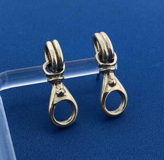 Equestrian 925 Sterling Silver Saddle Stirrups Drop Dangle Earrings