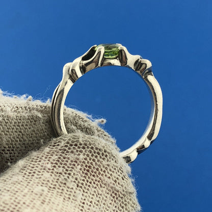 Designer Sterling Silver 925 Peridot August Anniversary Promise Ring