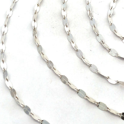 Designer Karizi Spa KA 1772 Italy 925 Sterling Silver Dapped Flat Long Chain Nec