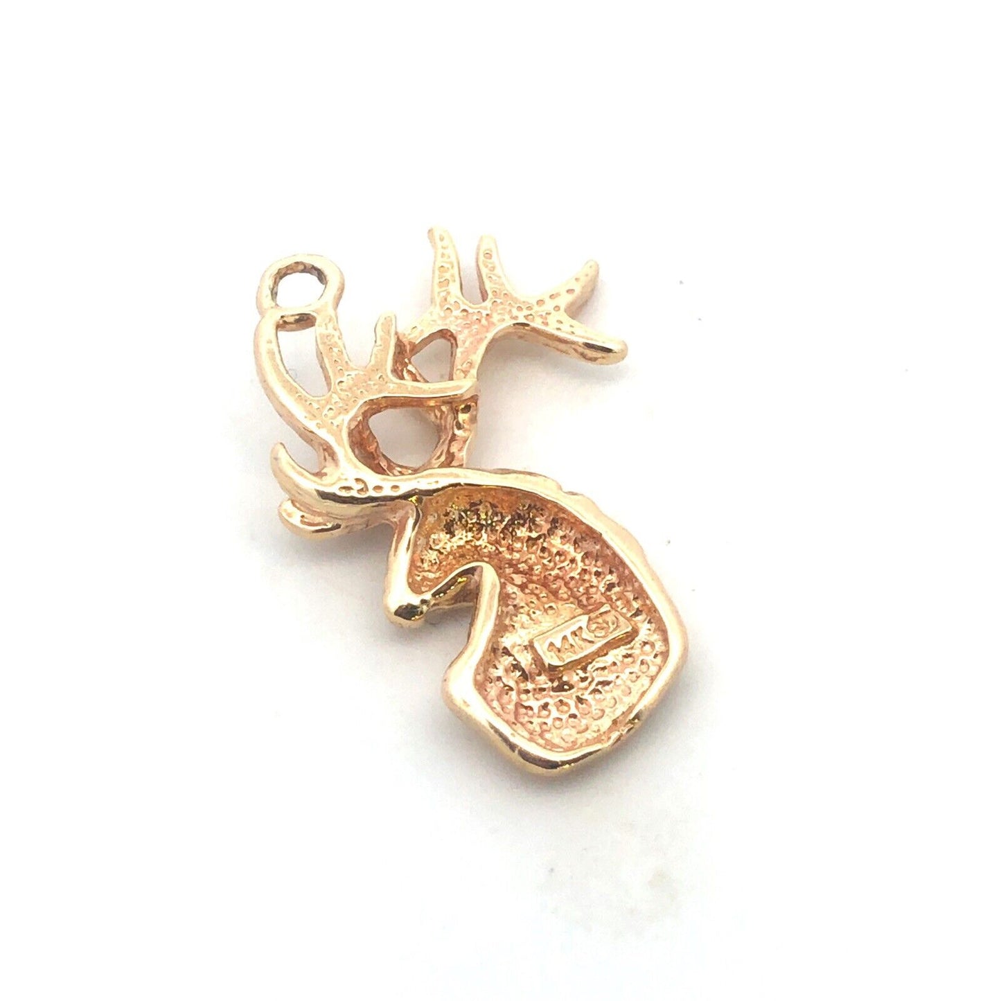 Designer 14K Yellow Gold Deer Buck Hunting Pendant