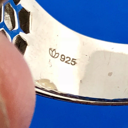 Dramatic Designer Sterling Silver 925 Black Diamond Pave Statement Dome Ring