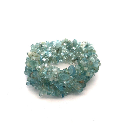 Estate Aquamarine Beaded Protective Communication Healing Stretchable Bracelet