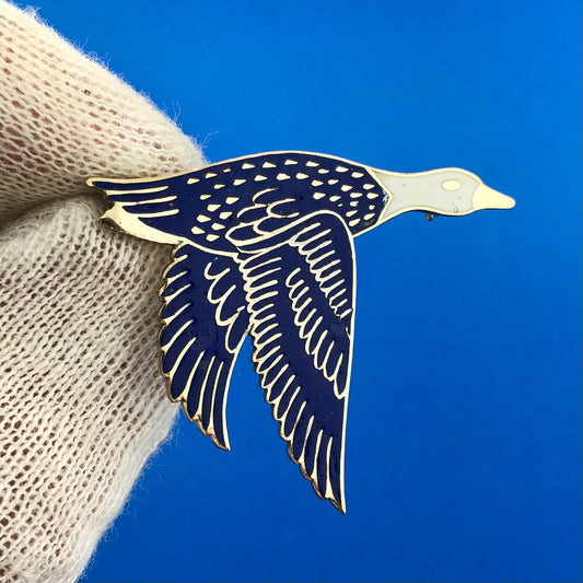 Vintage 1960 Sterling Silver 925 Enamel President LA Duck Pond Pin