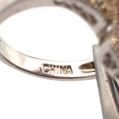 Art Deco Style 925 Sterling Silver Cubic Zirconia Blue Spinel Statement Ring