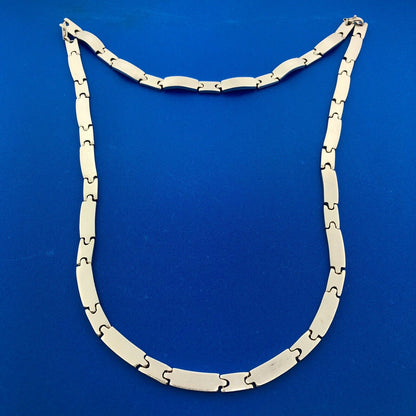 Designer Dellapina Sterling Silver Panel Link 7.5" Bracelet 16.5" Necklace Set