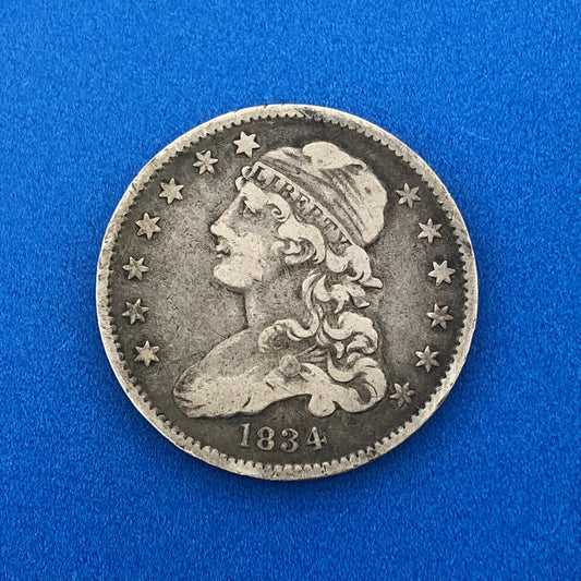 1834 Capped Bust Quarter Dollar Type Two 25 Cents Early American Coinage Nice