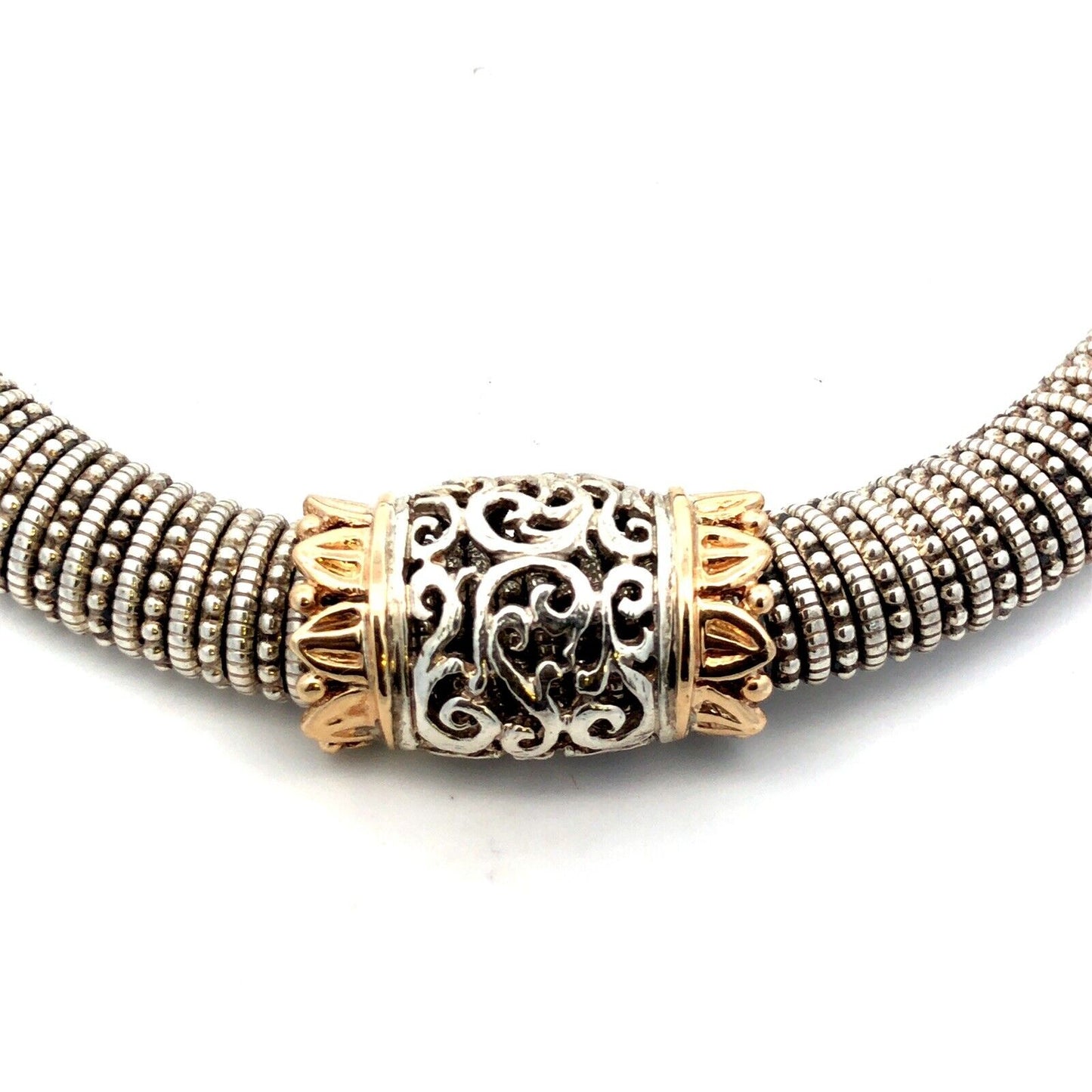 Designer Alwand Vahan 925 Sterling Silver 14K Gold Enhancer Pendant Necklace