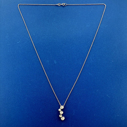 Designer 14K White Gold Diamond Bridal Infinity Anniversary Pendant Necklace