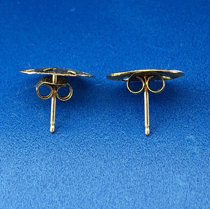 Sterling Silver Vermeil 925 Sand Dollar Sea Ocean Paradise Stud Earrings