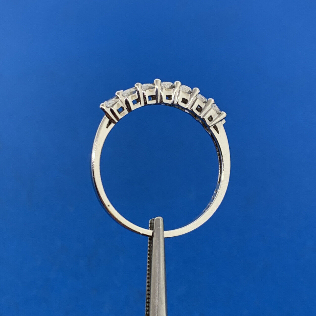 Designer Sterling Silver Marquise Cubic Zirconia CZ Wedding Stackable Band Ring