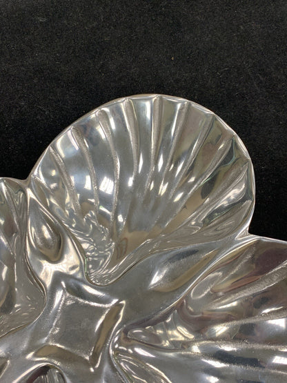 Aluminum High Polished 4 Compartment Shell Relish Dip Serving Tray