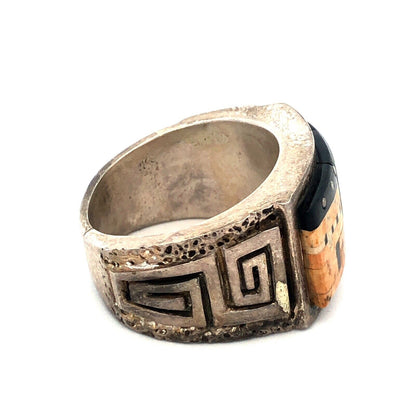 Calvin Begay Starry Night in the Pueblo Sterling Silver 925 Navajo Band Ring