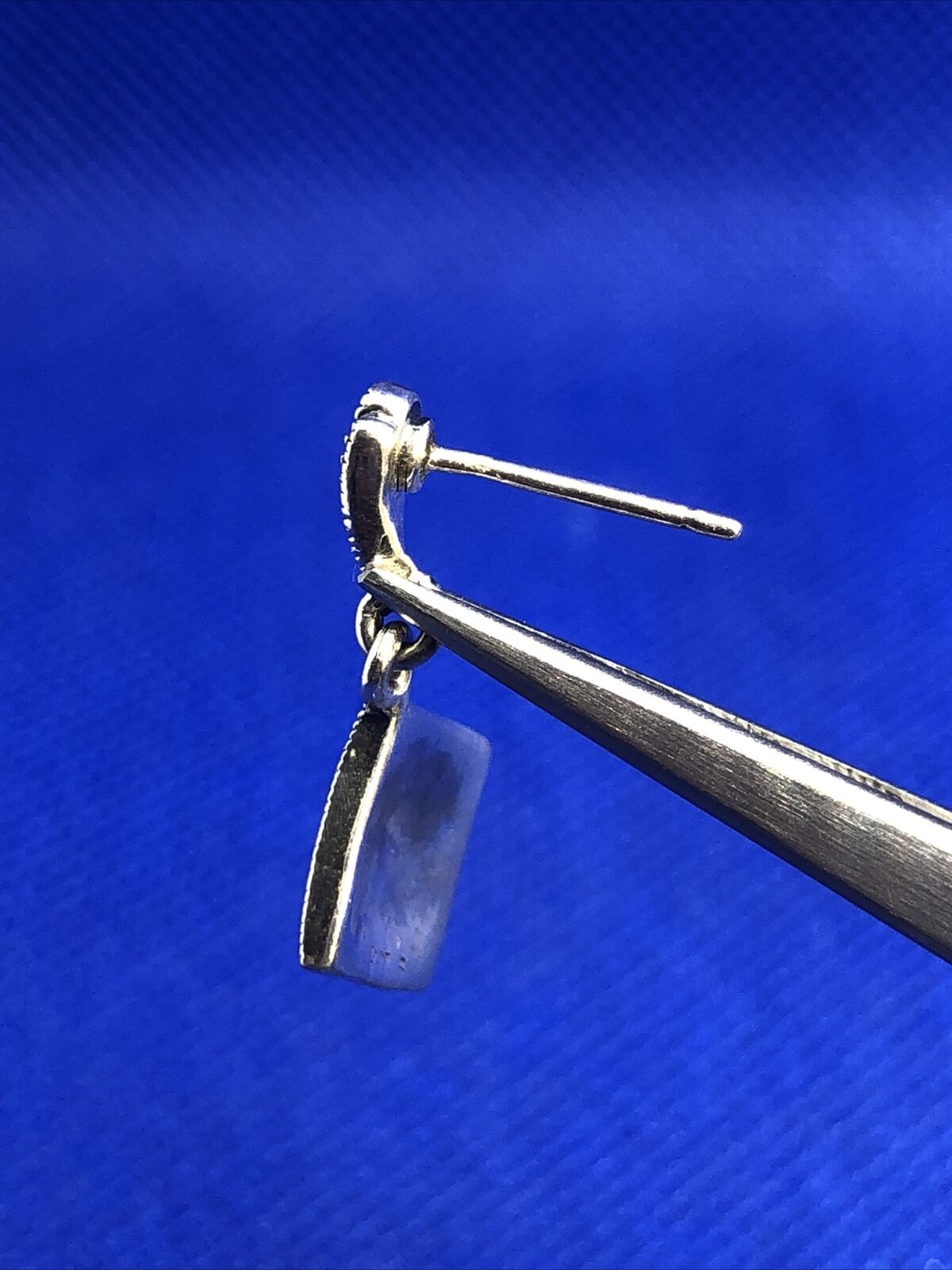 Designer Marcasite 925 Sterling Silver Square Drop Dangle Stud Earrings