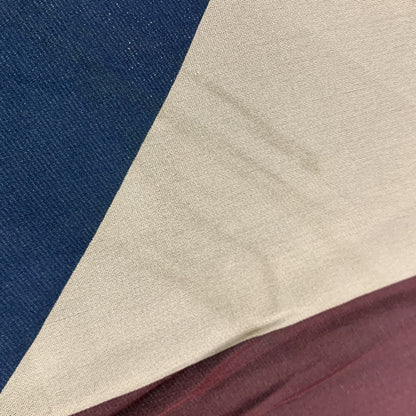 Gucci Classic Taupe Blue Maroon Signature Block Silk Scarf In Harrods Packaging