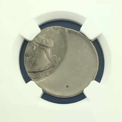 1983 P Washington Clad Quarter Mint Error Struck 50% Off Center NGC MS62