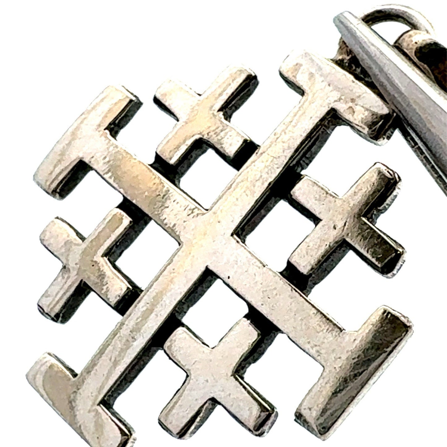 Designer PCM 925 Sterling Silver Polished Jerusalem Cross Petite Charm Pendant