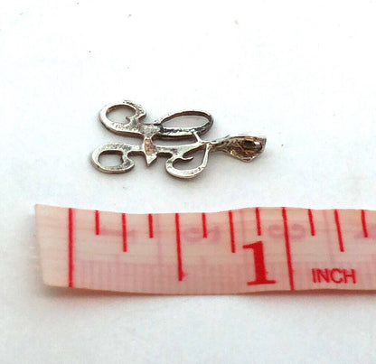 925 Sterling Silver Script Initial Letter H Monogram Charm Pendant
