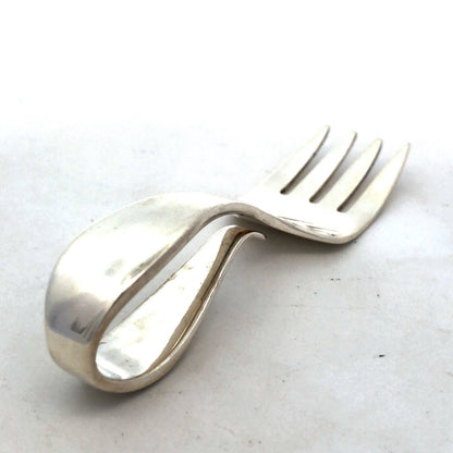 Designer Tiffany & Co. 925 Sterling Silver Curved Handle Baby Fork