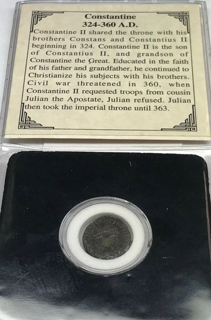 324-360 A.D. Constantine II Roman Empire Bronze Follis Ancient Coin