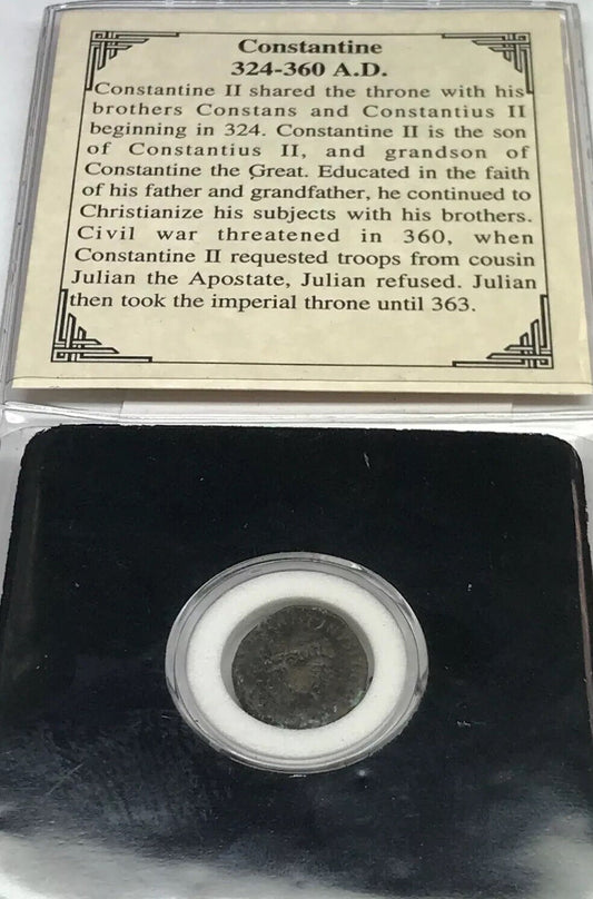 324-360 A.D. Constantine II Roman Empire Bronze Follis Ancient Coin
