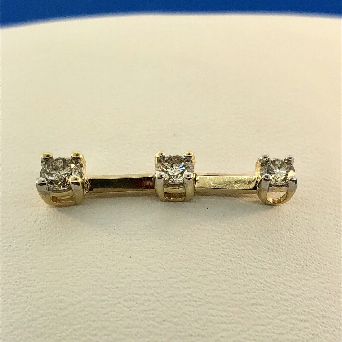 14K Yellow Gold Diamond Infinity Eternity Bridal Anniversary Bar Drop Pendant