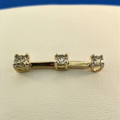 14K Yellow Gold Diamond Infinity Eternity Bridal Anniversary Bar Drop Pendant