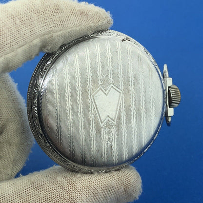 1904 Hampden William McKinley Grade Model 4 17j Silver Tone Pocket Watch Working
