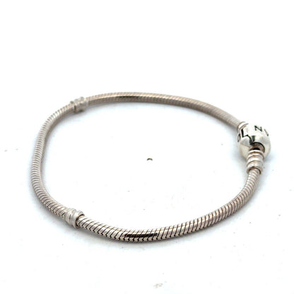 Authentic PANDORA 925 Sterling Silver Snake Chain Charm 7.5 Inch Bracelet
