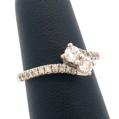Zales 14K White Gold Ever Us Diamond Duo Bypass Engagement Promise Bridal Ring