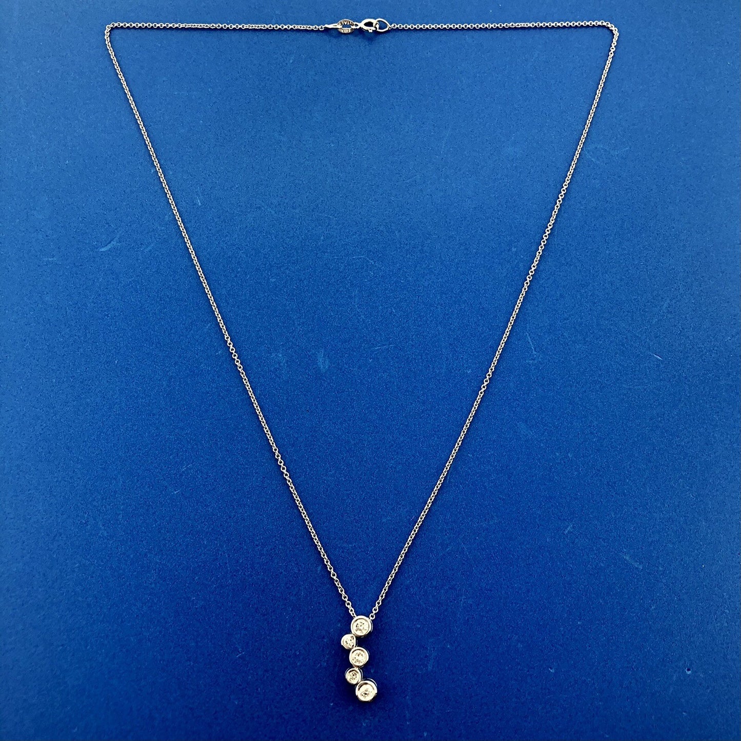 Designer 14K White Gold Diamond Bridal Infinity Anniversary Pendant Necklace
