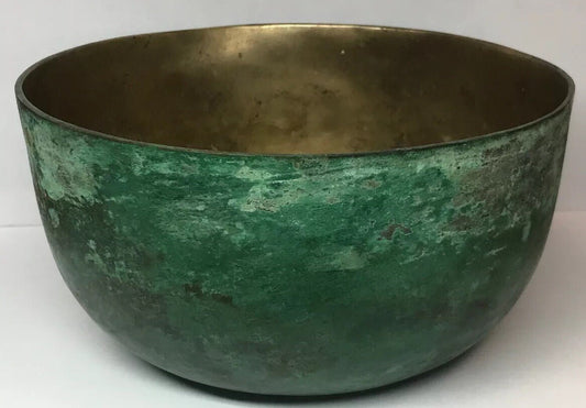 Vintage Antique Brass Great Patina Boiling Pot Pan Bowl Vessel Planter