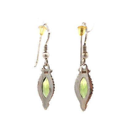 Designer 925 Sterling Silver Peridot Bead 5 Circle Drop Dangle Stud Earrings