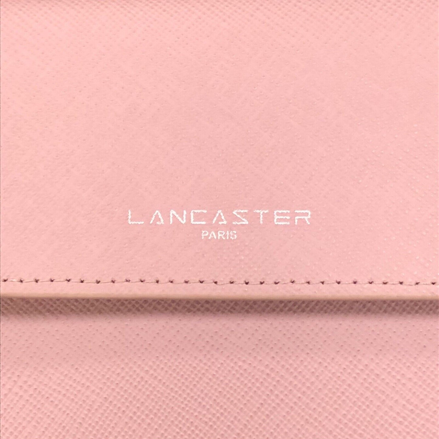 Lancaster Paris Taupe Purple Leather Large Flat Wallet NIB