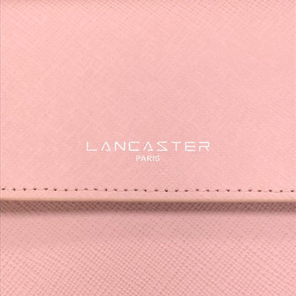 Lancaster Paris Taupe Purple Leather Large Flat Wallet NIB