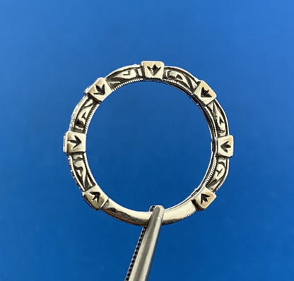 Gorgeous 14k White Gold Round Cut Diamond Princess Blue Sapphire Ring Size 7