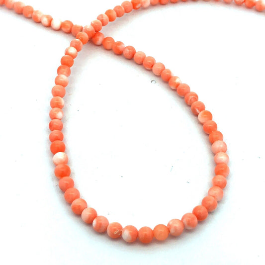 Vintage Gold Tone Angel Skin Coral Beaded Choker Necklace