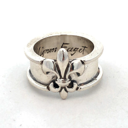 925 Sterling Silver Mignon Faget Louisiana Coll Fleur De Lis Wide Band Ring