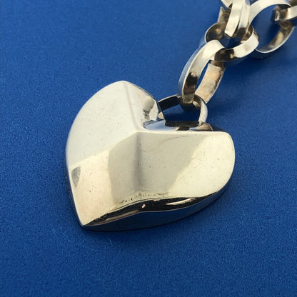 Retired Mignon Faget 925 Sterling Silver Limited Valentine's 3D Heart Necklace