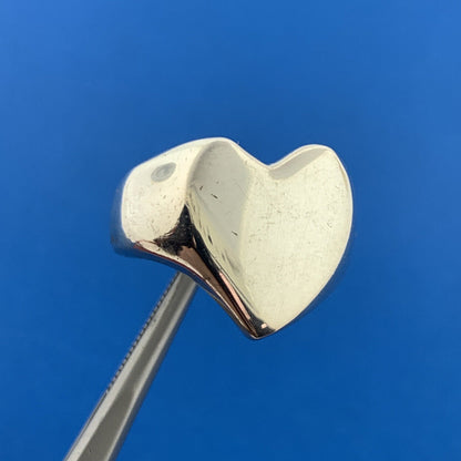 Vintage Mexico 925 Sterling Silver Polished Modernist Heart Love Romance Ring