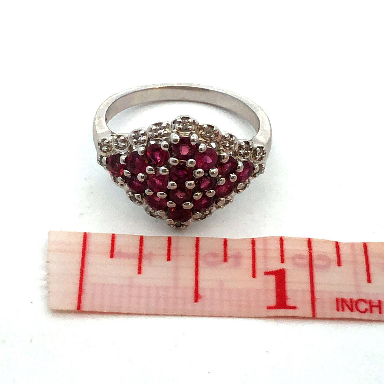 Designer TGGC 925 Sterling Silver Pink Tourmaline White Topaz Cluster Ring