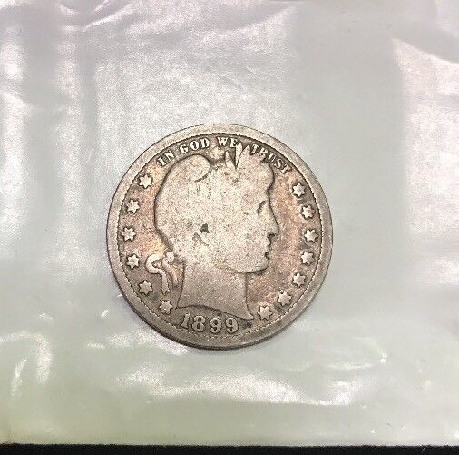 1899 P Barber Silver Quarter 25c $.25 Better Key Philadelphia Rare Scarce